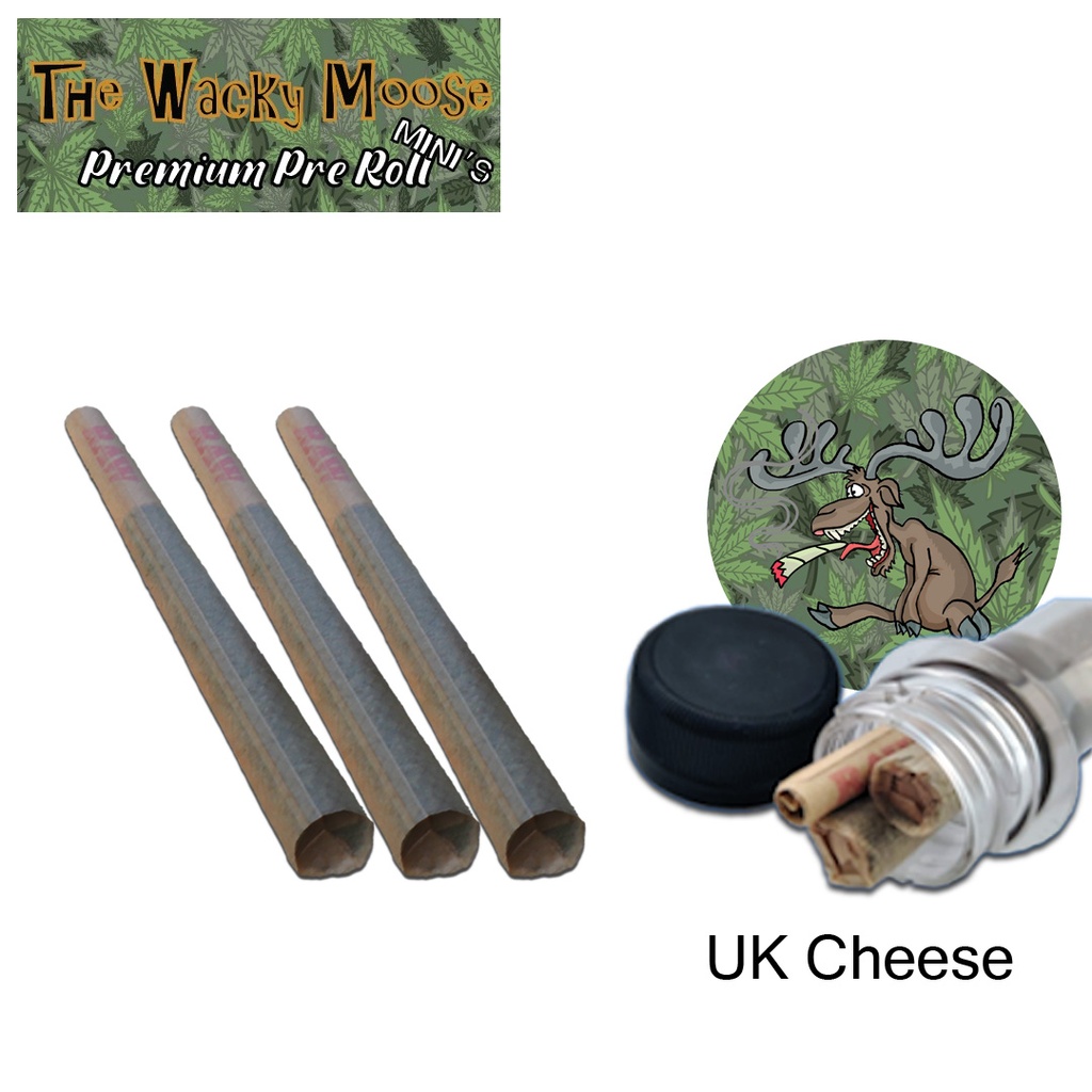 Wacky Moose Premium Pre-Rolls - Mini's - Indoor - UK Cheese (Indica) 3's