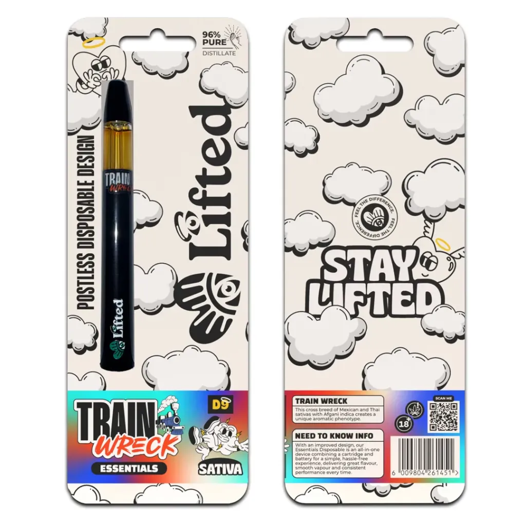 Lifted Distillate Disposable Vapes 1ml - Train Wreck (Sativa)
